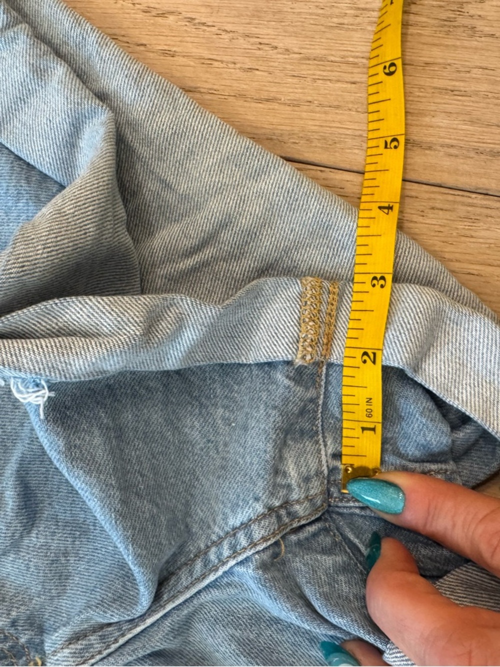 We The Free Light Blue Rolled-Hem Denim Shorts - Picture 4 of 10